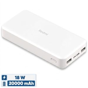 پاوربانک 18 وات شیائومی مدل Redmi ظرفیت 20000 میلی‌آمپرساعت