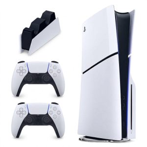 کنسول بازی سونی مدل PlayStation 5 Slim ظرفیت یک ترابایت ریجن 2016A اروپا به همراه دسته اضافی و پایه شارژر